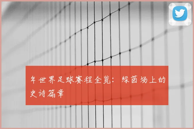 年世界足球赛程全览：绿茵场上的史诗篇章